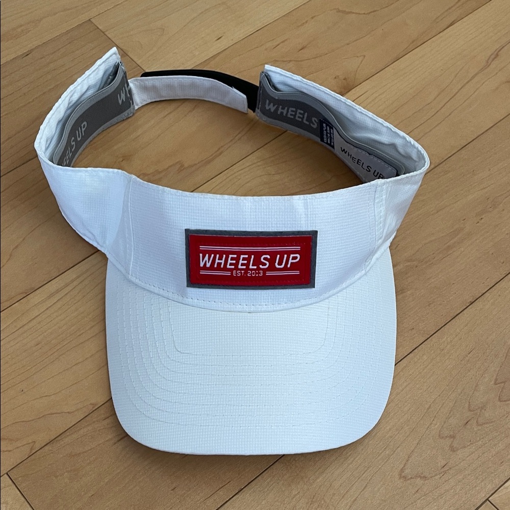 Wheels Up White Visor Hat